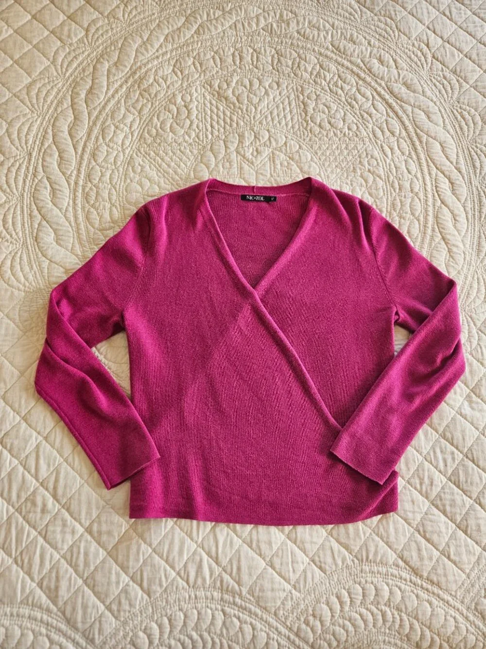 NIC+ZOE Women's Deep Pink Wrap Sweater - Size Petite PS